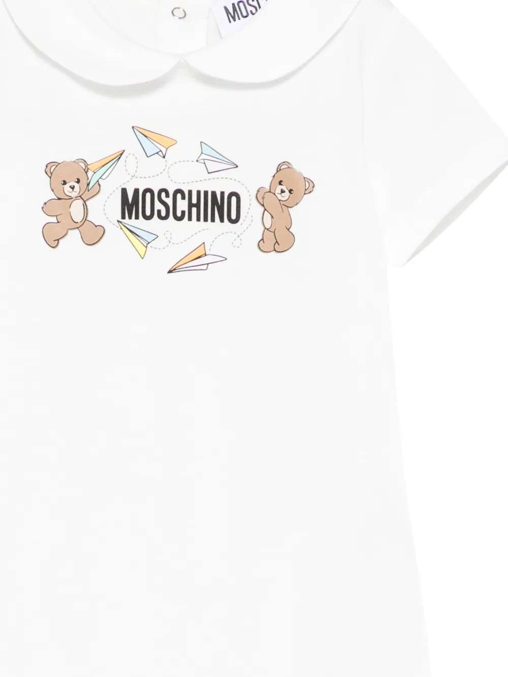 Moschino Kids Romper met teddybeerprint Wit