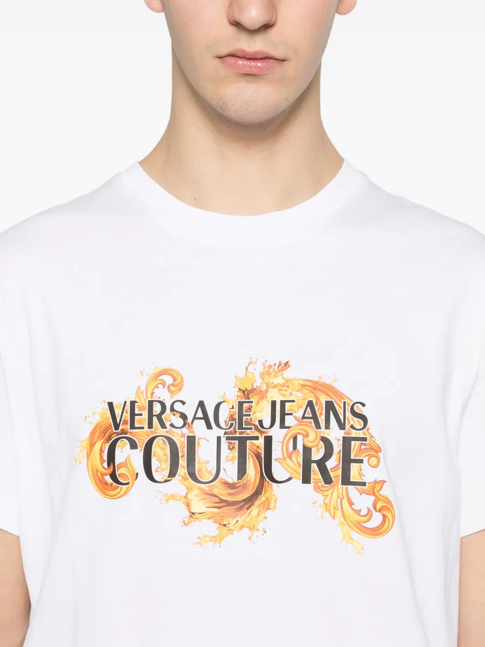 Versace Jeans Couture T-shirt met print Wit