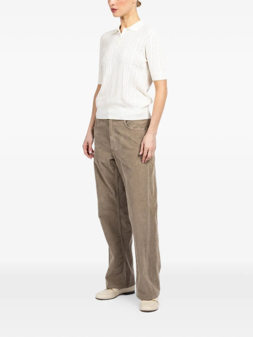 Lisa Yang Polotop met V-hals Wit