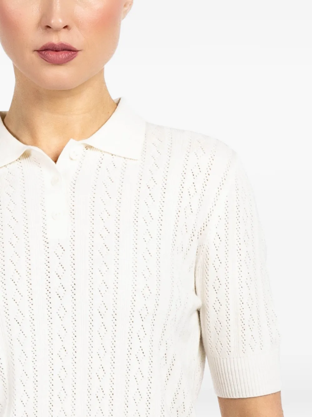 Lisa Yang Polotop met V-hals Wit