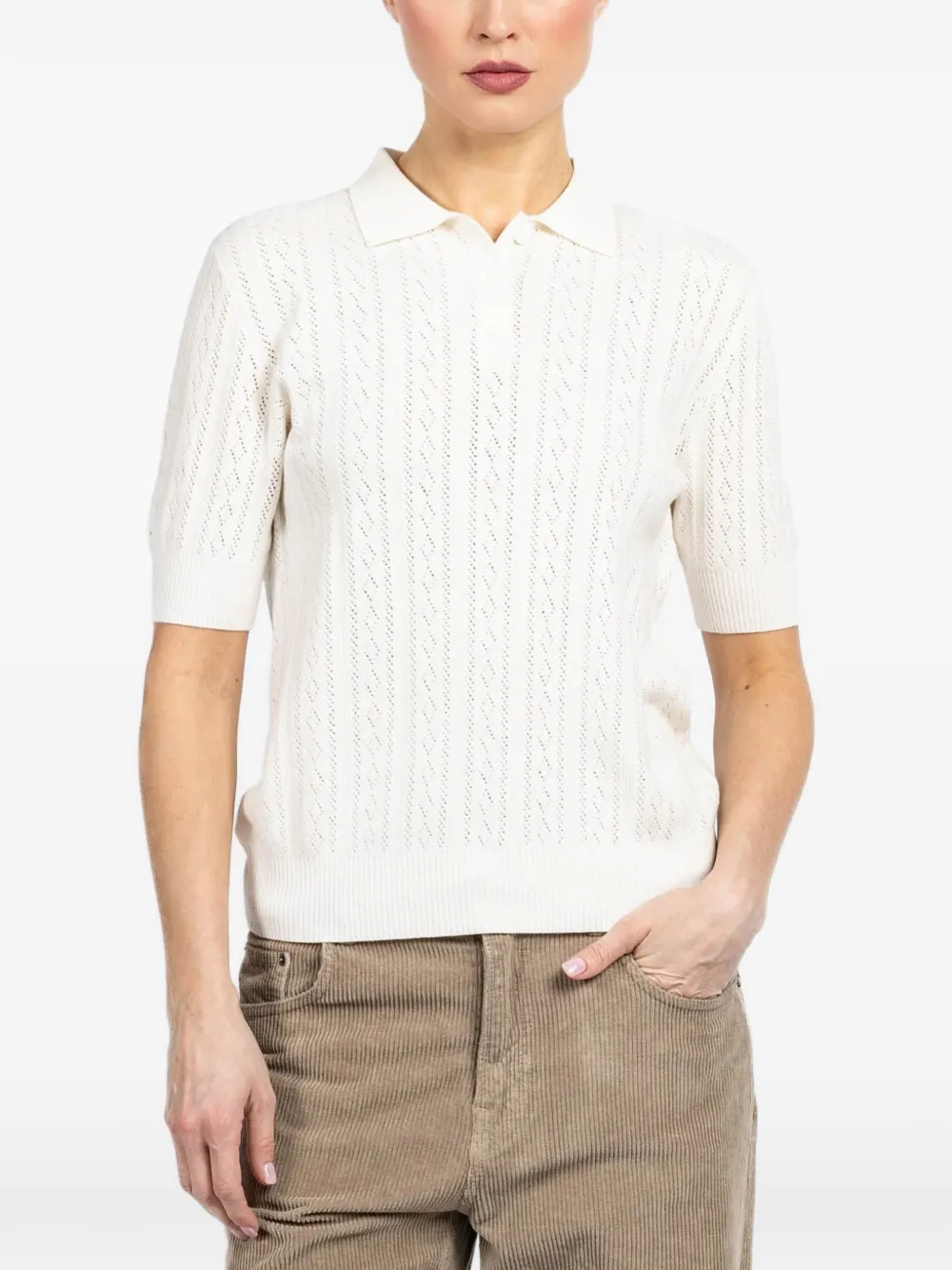 Lisa Yang Cristine polo top - Bianco