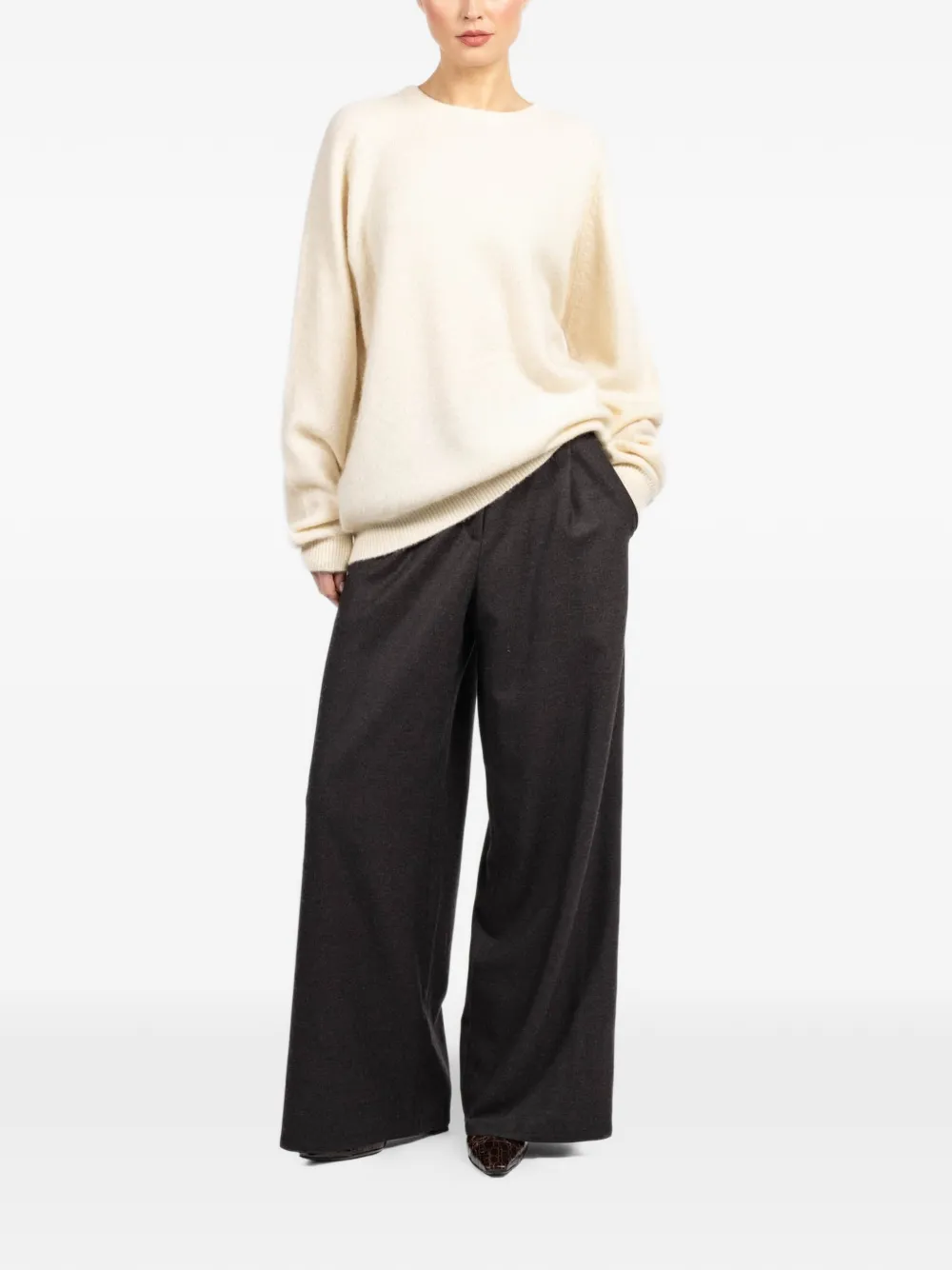  Frenckenberger Round-neck Sweater - Neutrals 