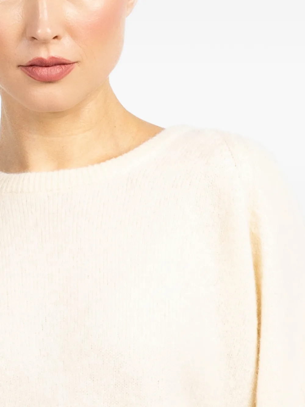 Frenckenberger Sweater met ronde hals Beige