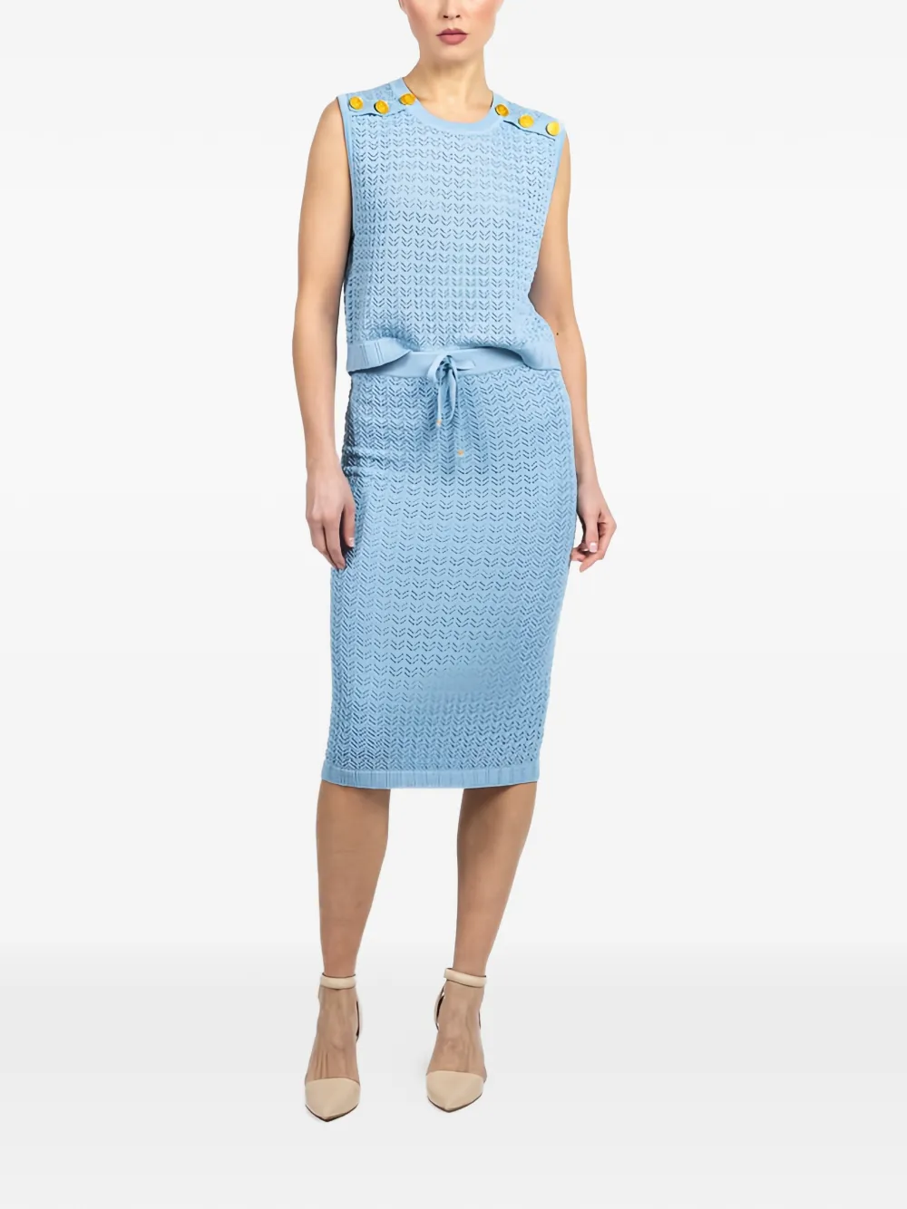 L'Agence lace midi skirt - Blauw