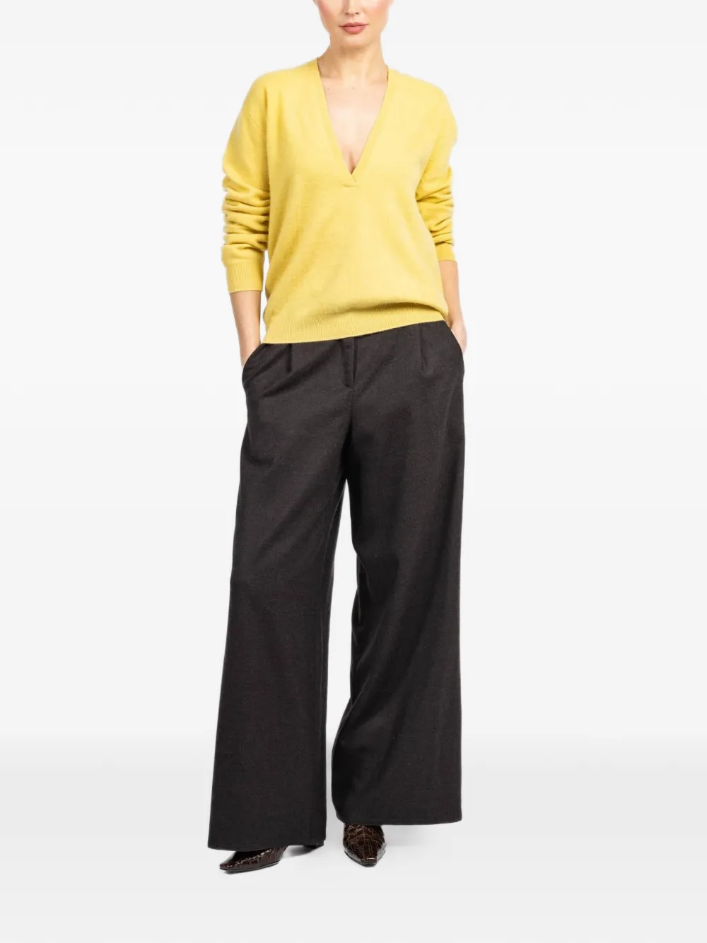  Frenckenberger Johnny V-neck Sweater - Yellow 