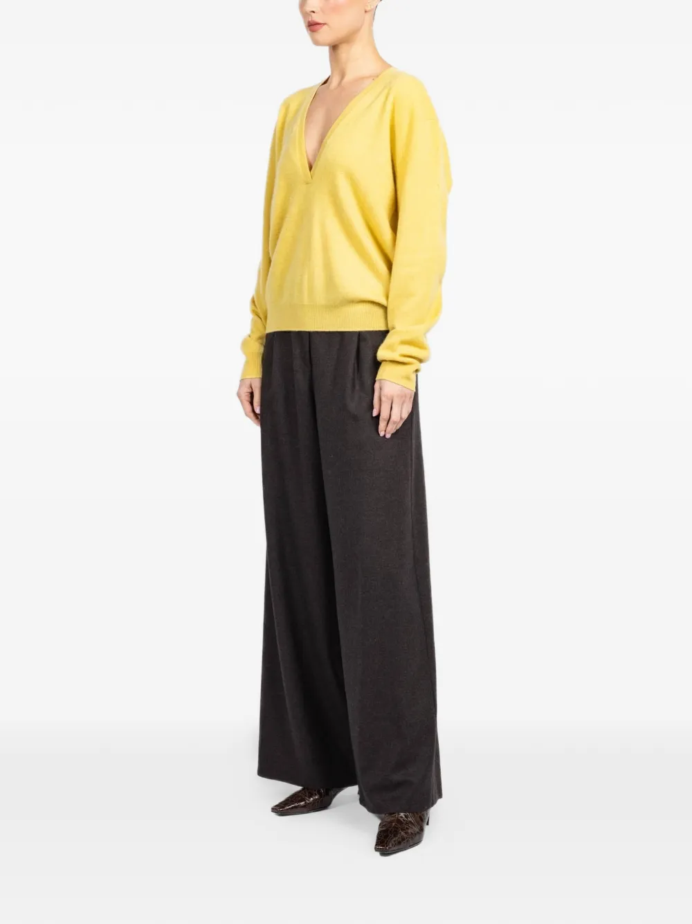 Frenckenberger Johnny V-neck Sweater - Yellow 