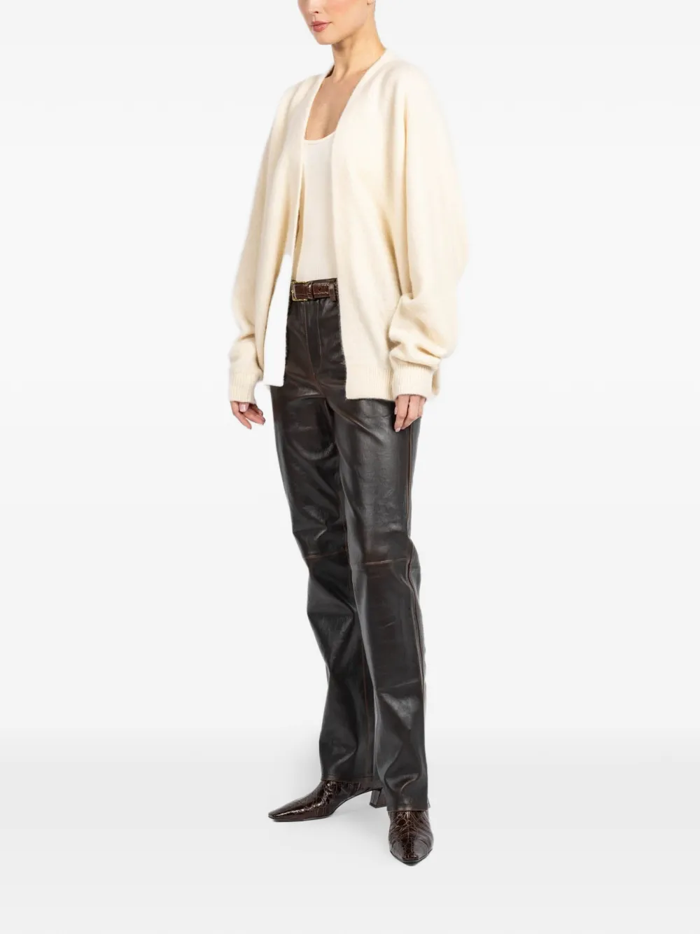  Frenckenberger Ribbed-trims Cardigan - Neutrals 