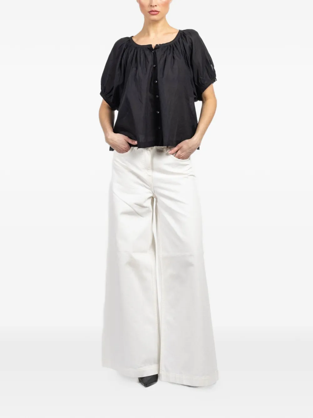 D&Ocirc;EN June puffed-sleeve blouse - Zwart