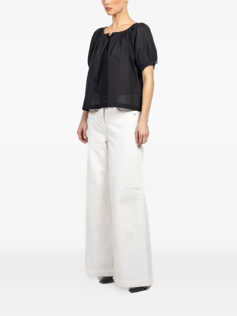  Dôen June Puffed-sleeve Blouse - Black 