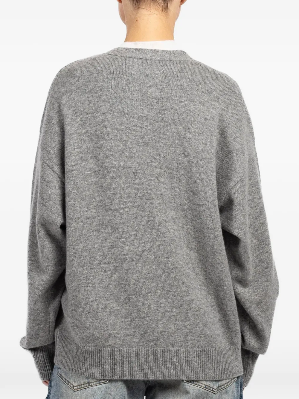 extreme cashmere Jonah vest met knopen en V-hals Grijs