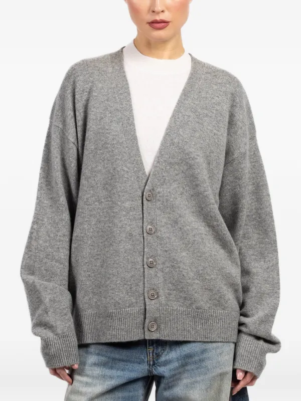 Extreme Cashmere Jonah Button V-neck Cardigan in Grey