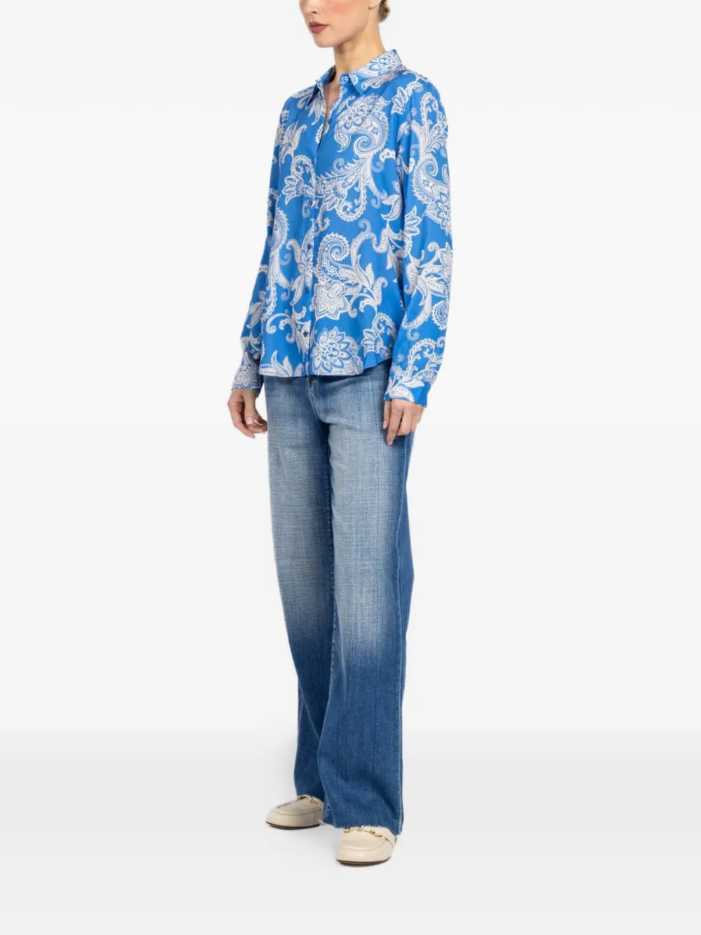  L'agence Holly Floral Long-sleeve Blouse - Blue 