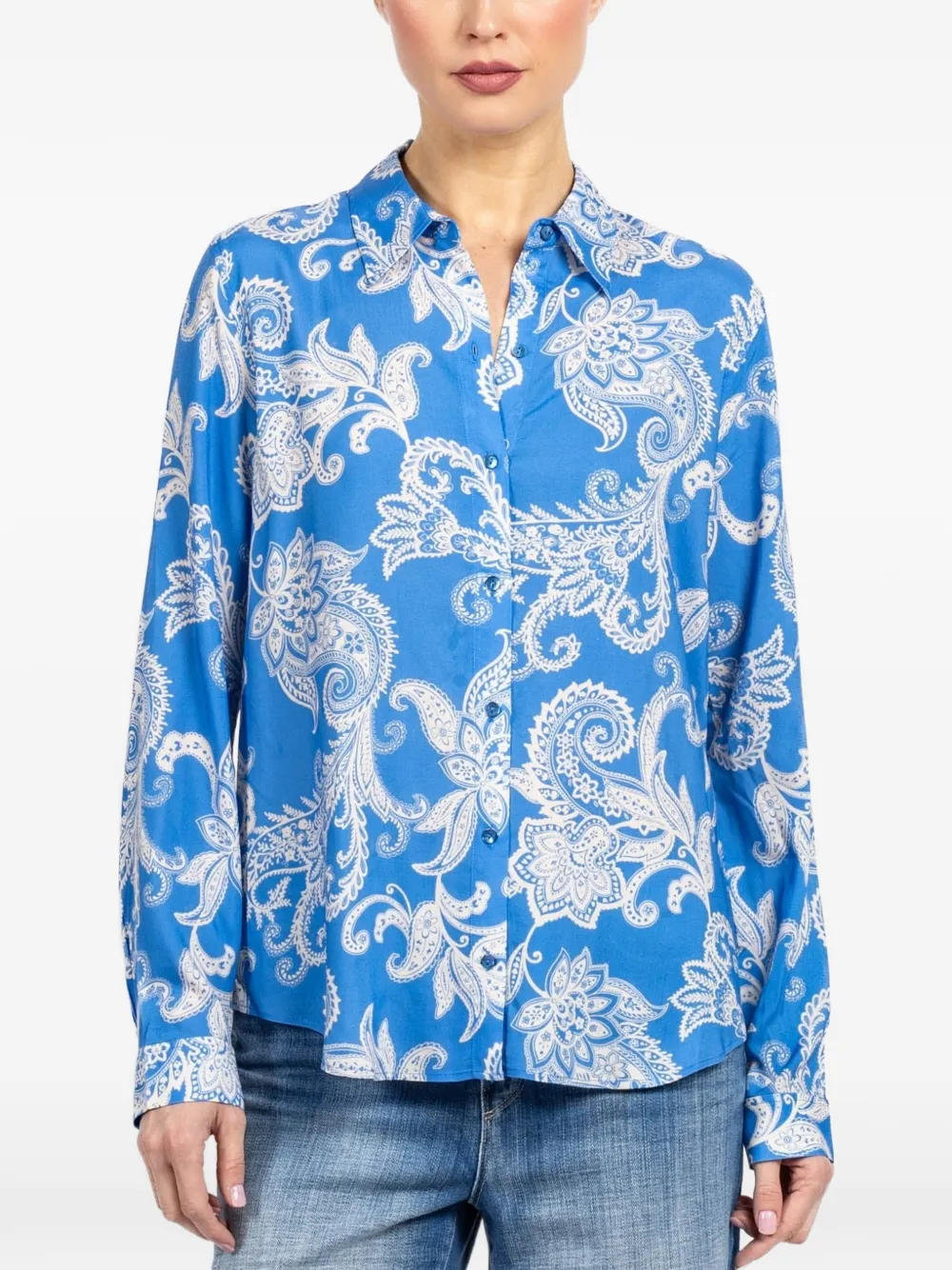 L'Agence Holly floral long-sleeve blouse - Blu