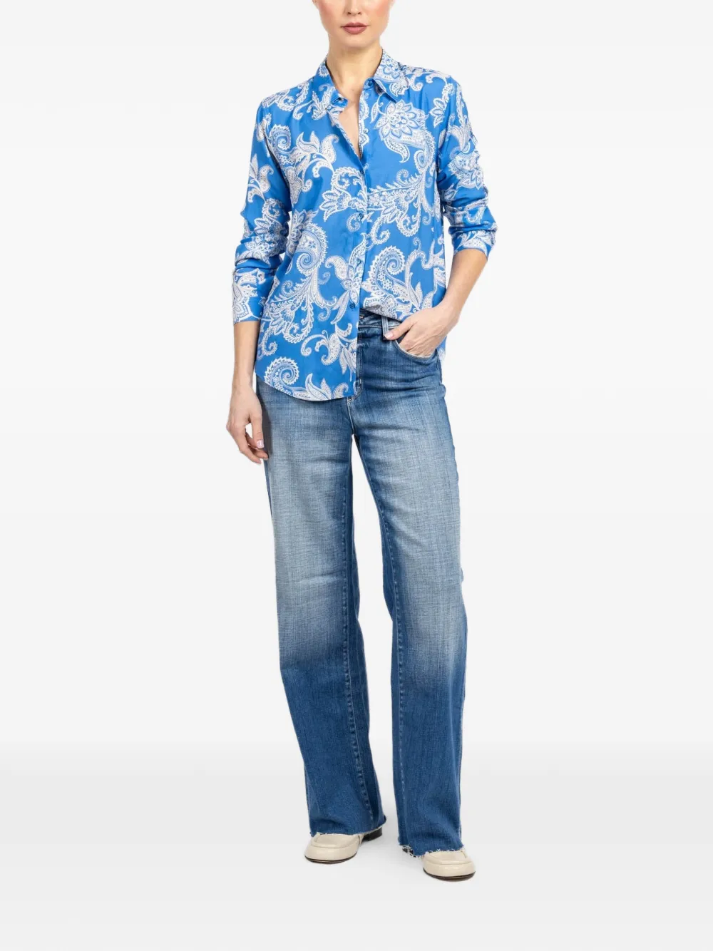 L'Agence Holly floral long-sleeve blouse - Blauw