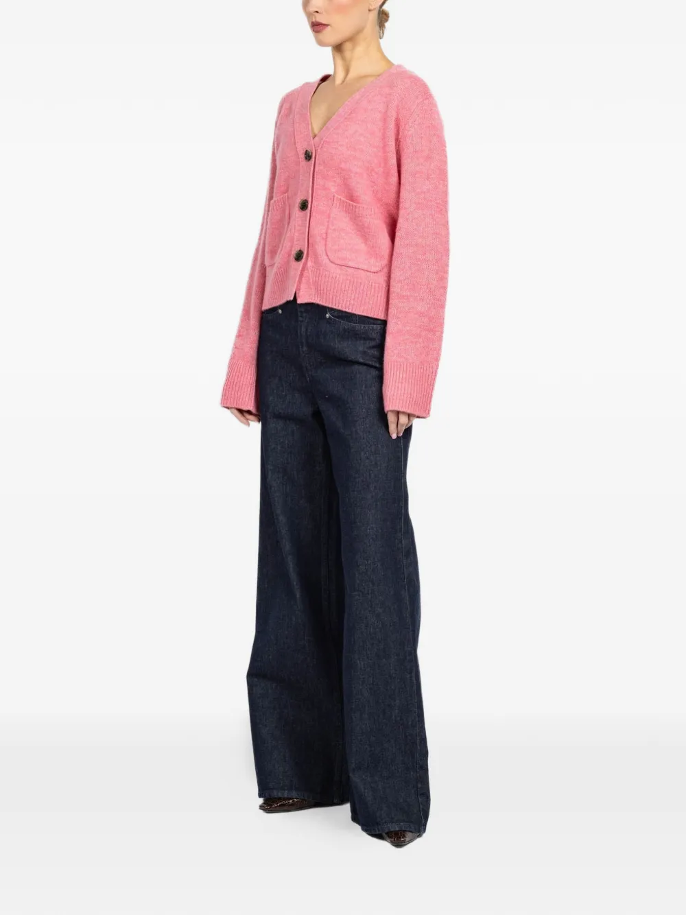  Lisa Yang Danni D Pocket Button Cardigan - Pink 