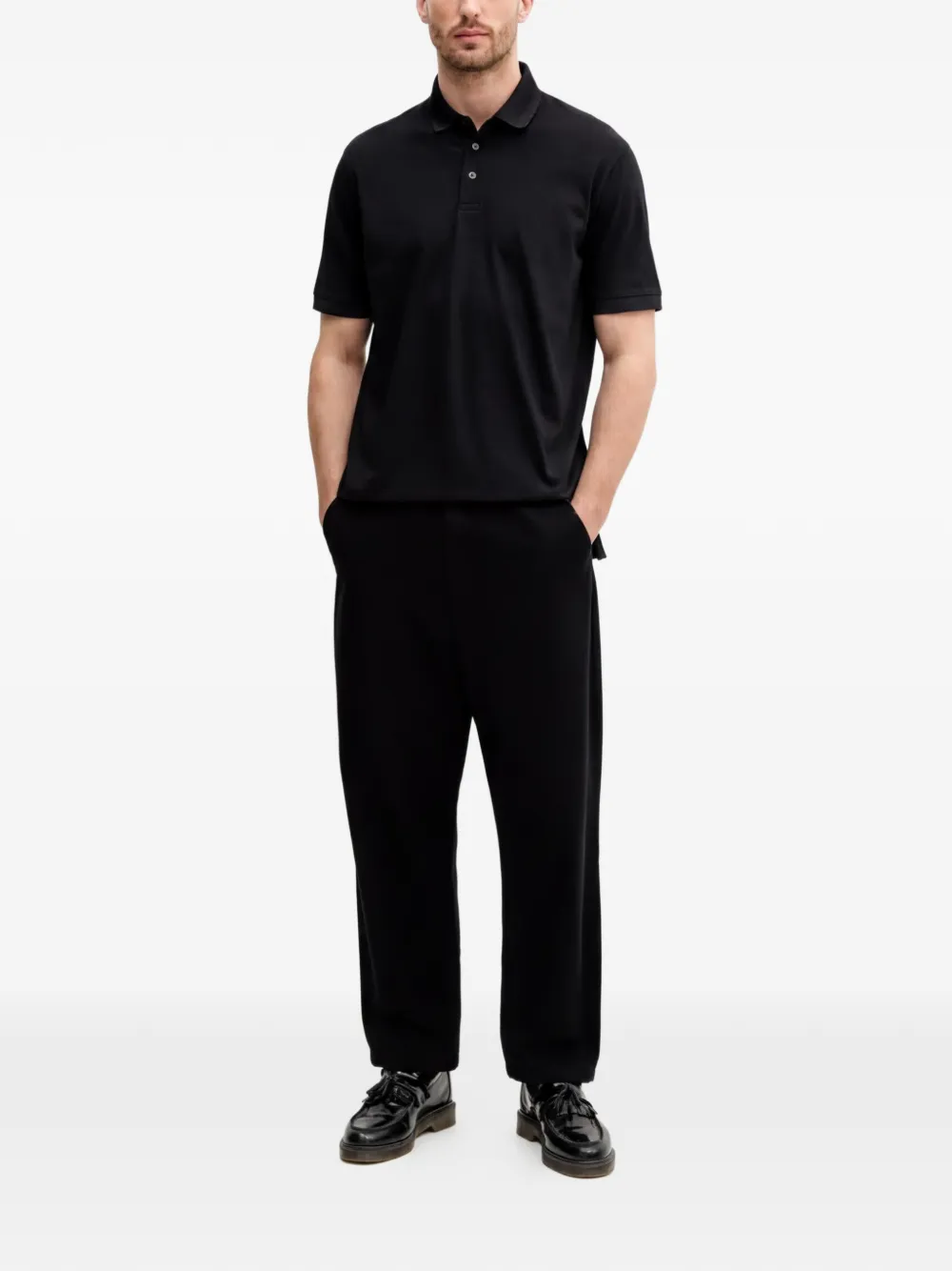Armani Exchange Poloshirt met logopatroon en korte mouwen Zwart