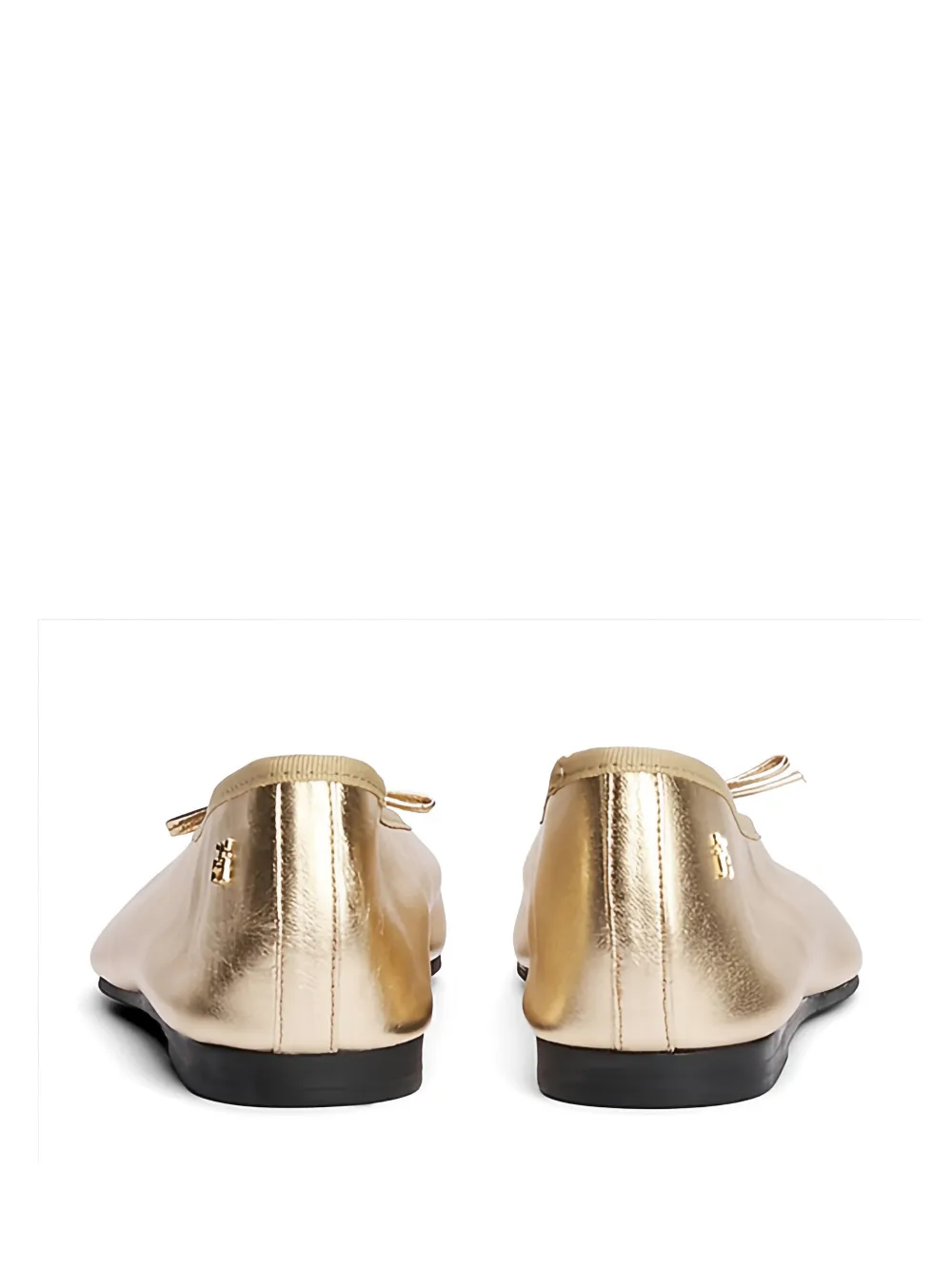 Tommy Hilfiger Metallic ballerina's met strik Goud