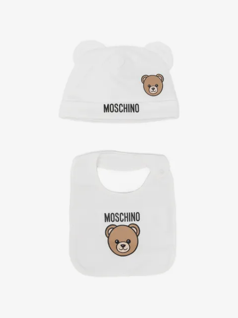 Moschino Kids teddy bear-print beanie set