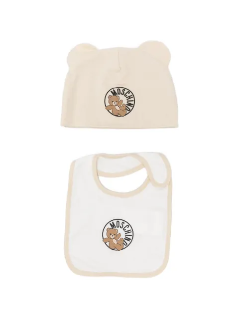 Moschino Kids teddy bear-print beanie set 
