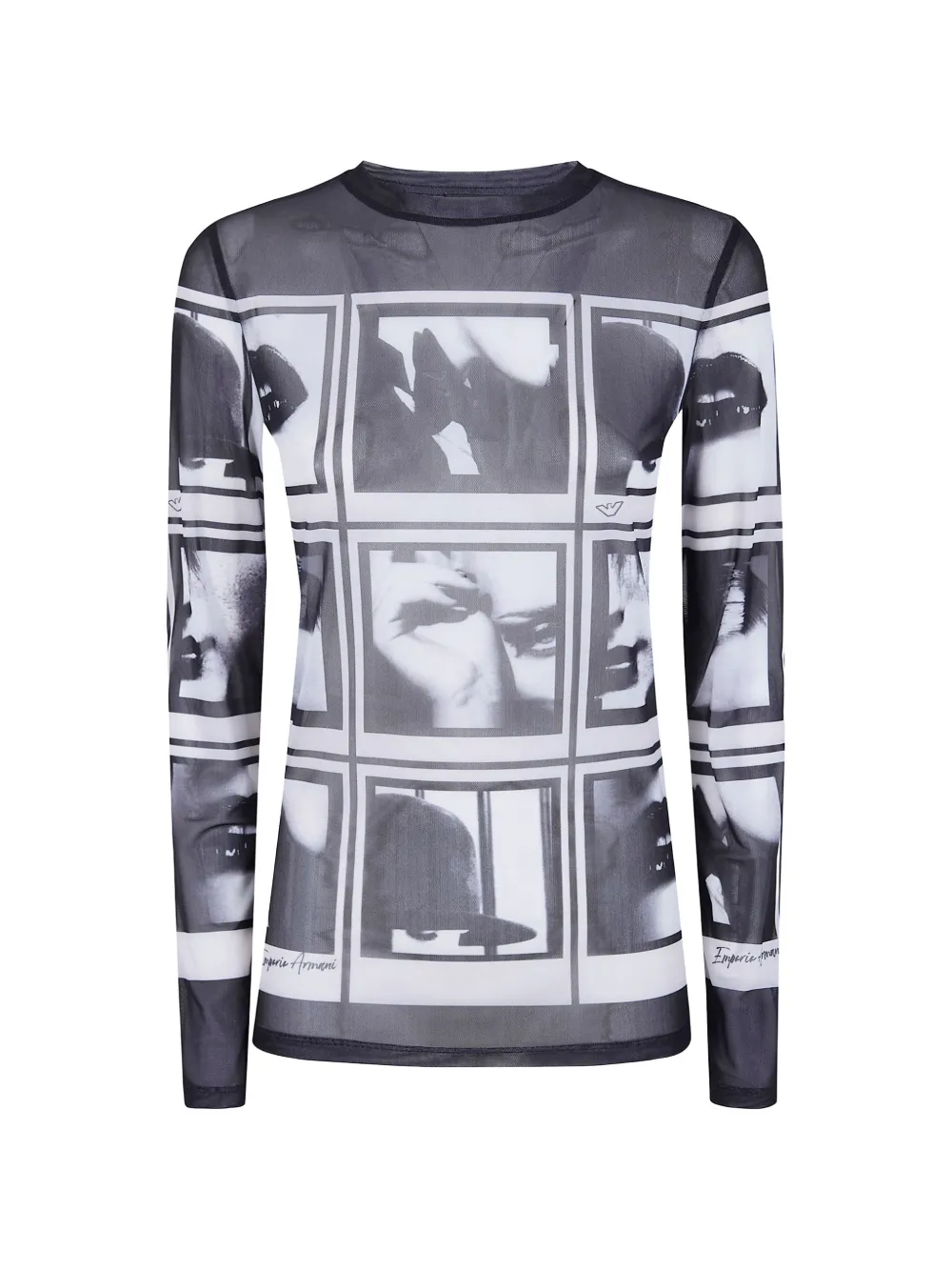 Emporio Armani photograph graphic-print lon-sleeves T-shirt - Bianco