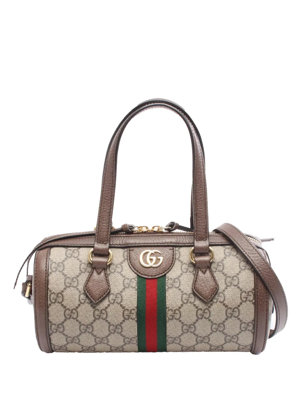 Gucci Pre-Owned 2016-2025 Small GG Supreme Ophidia Web satchel - Marrone