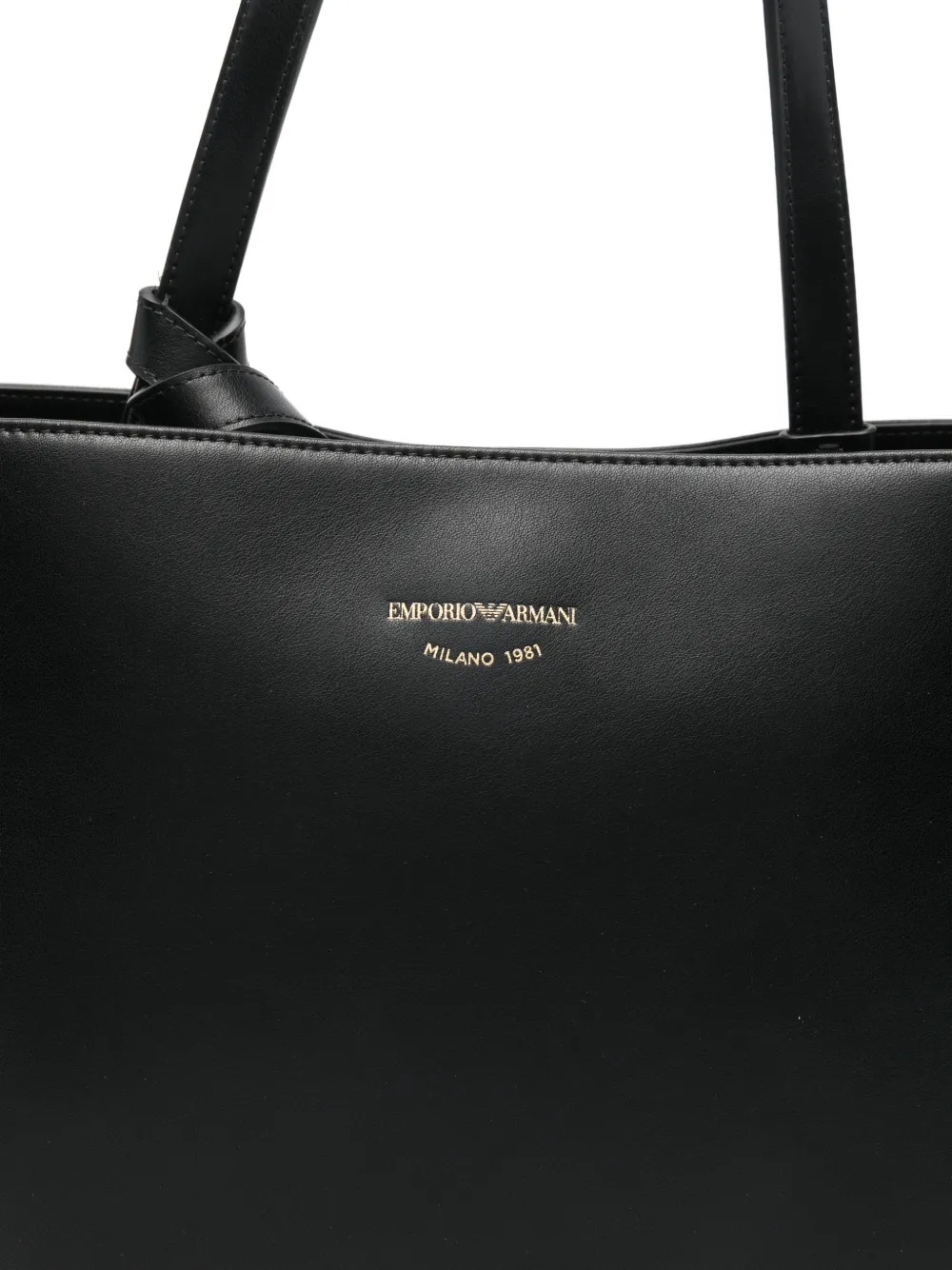 Emporio Armani Nora M Leather Tote Bag | Black | FARFETCH