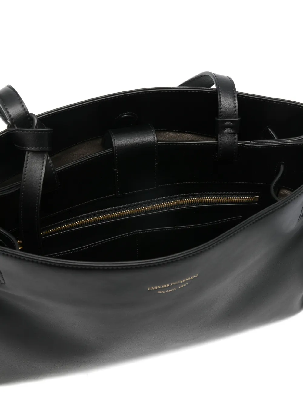Emporio Armani Nora M Leather Tote Bag | Black | FARFETCH