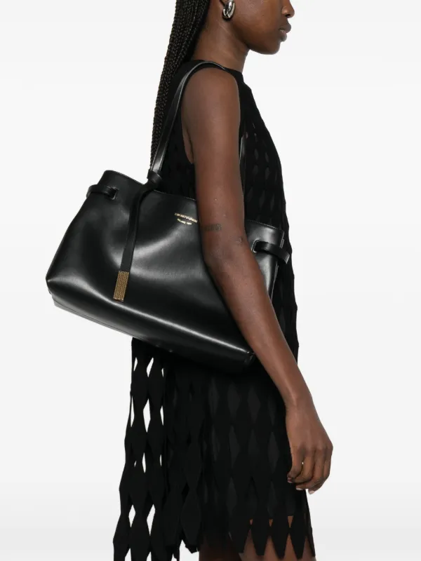 Emporio Armani Nora M Leather Tote Bag | Black | FARFETCH