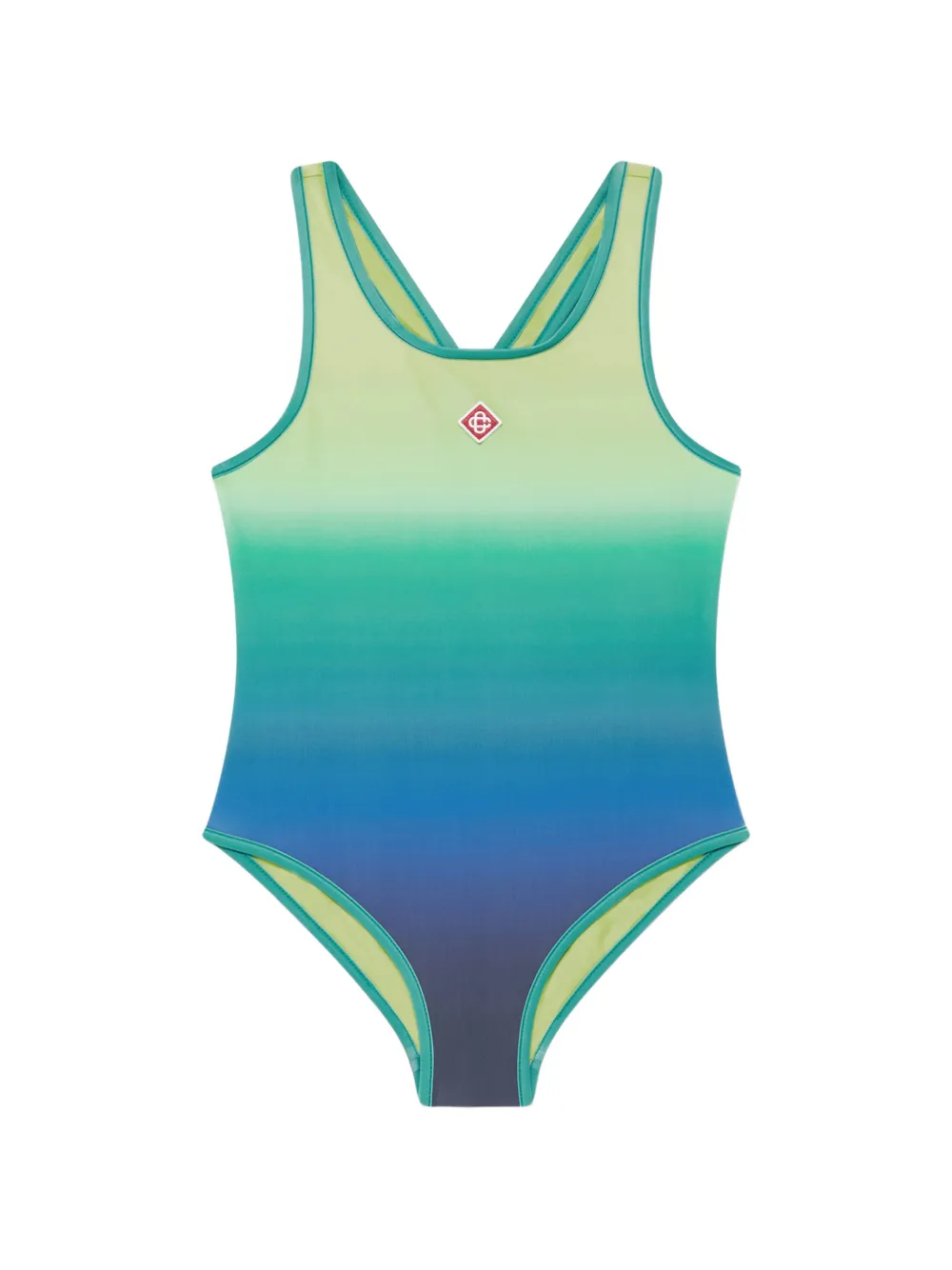 CASABLANCA KIDS gradient logo-embroidery swimsuit - Verde