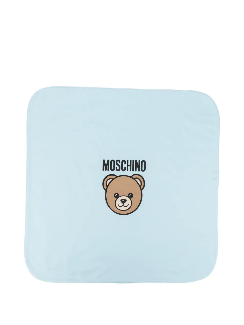 Moschino Kids bear-motif blanket - Blu