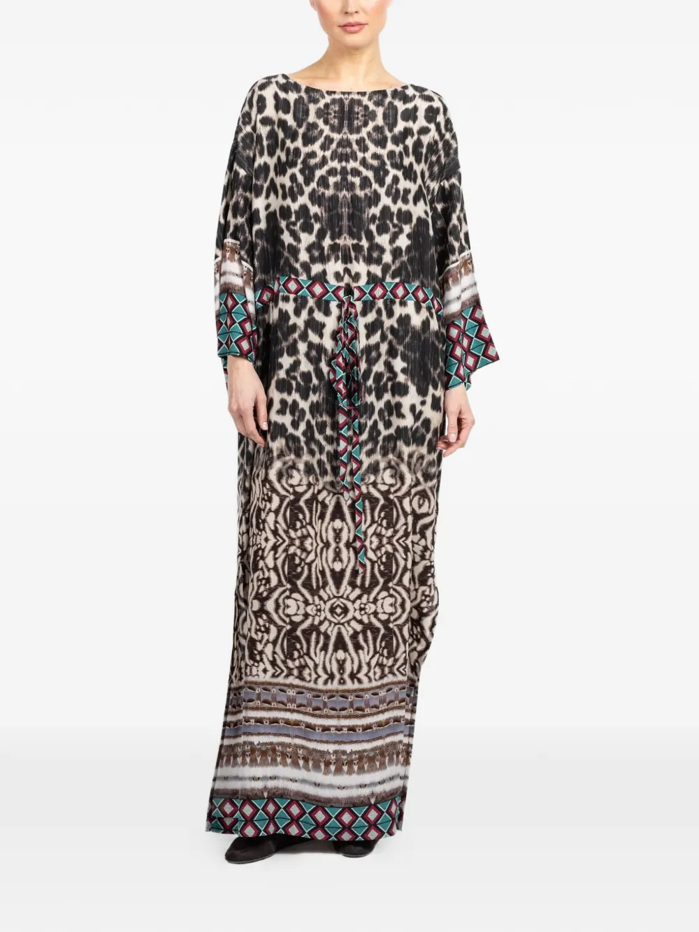 Pierre-Louis Mascia Tetris long-sleeve belted dress - Nude