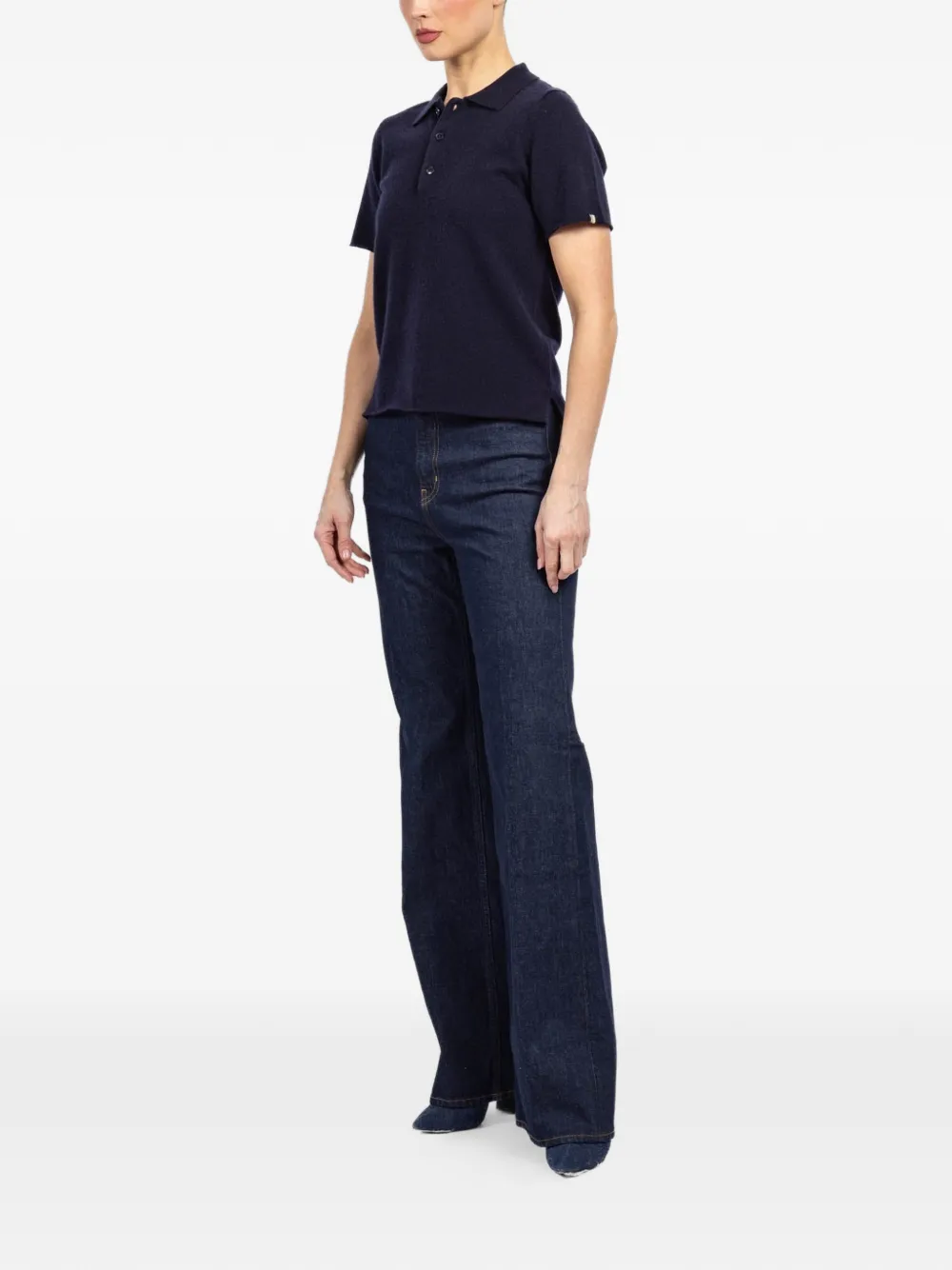 extreme cashmere Polotop met korte mouwen Blauw