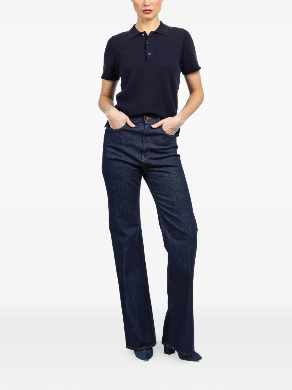 extreme cashmere Polotop met korte mouwen Blauw
