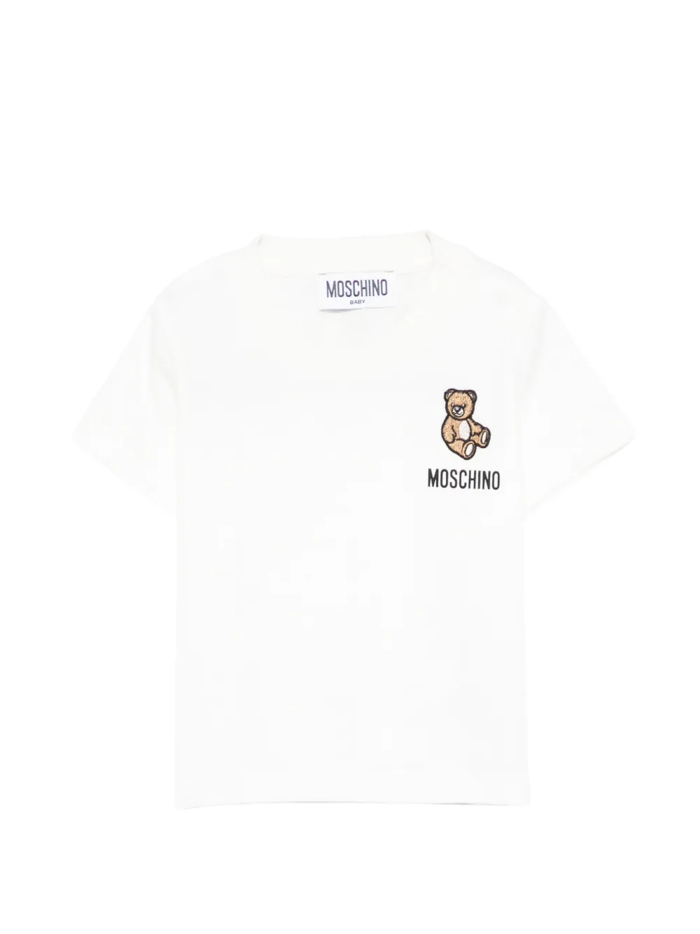 Moschino Kids teddy print T-shirt - Bianco