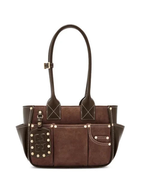 GANNI small Posy bag in brown-suede
