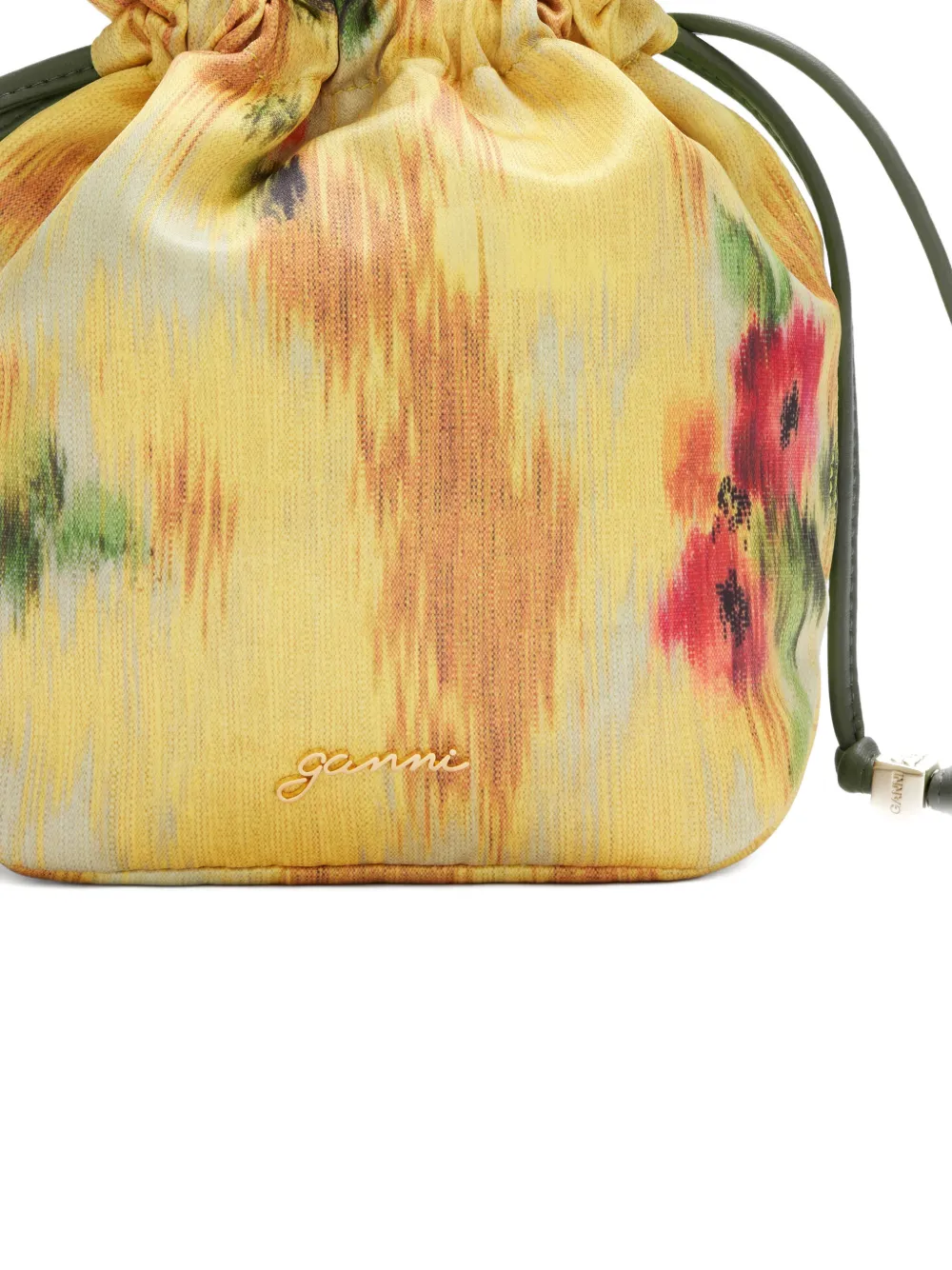GANNI Bucket-tas met bloemen Geel