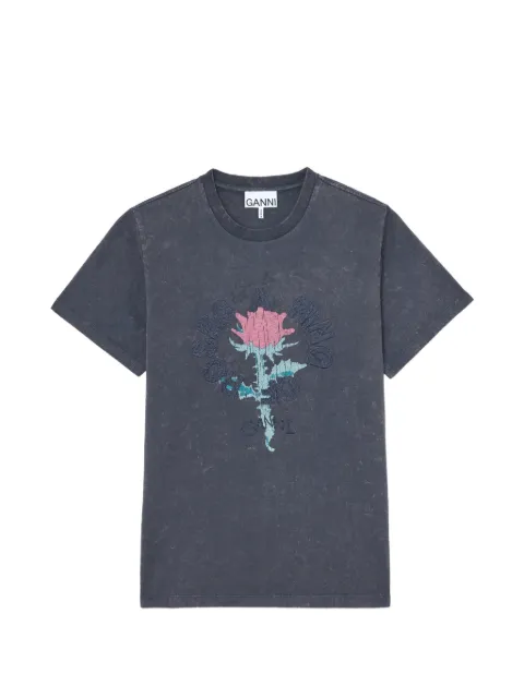 GANNI floral-print crew-neck T-shirt
