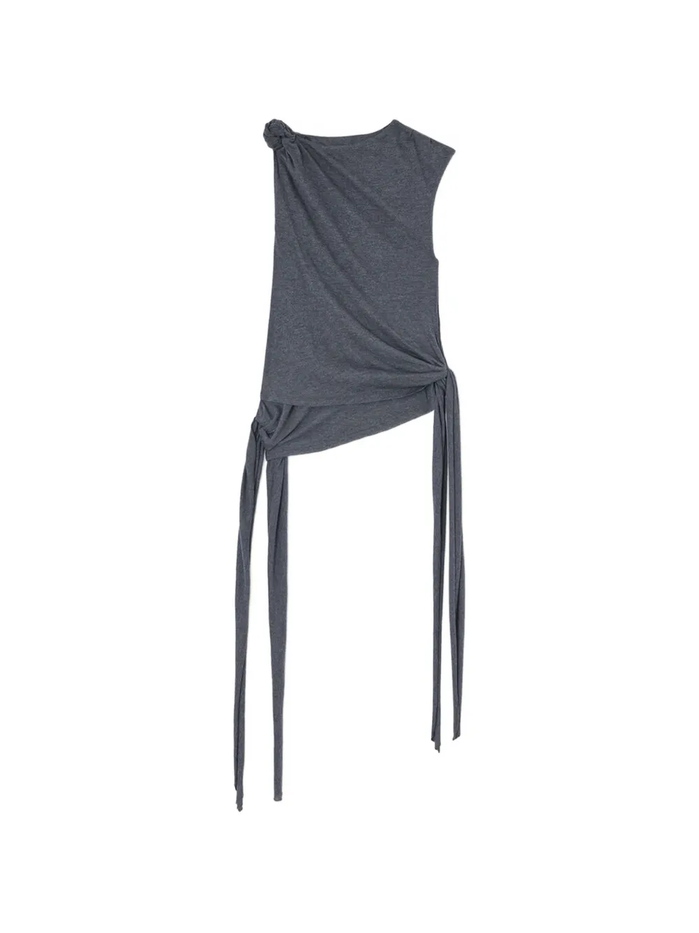 GANNI Geknoopte mouwloze top Grijs