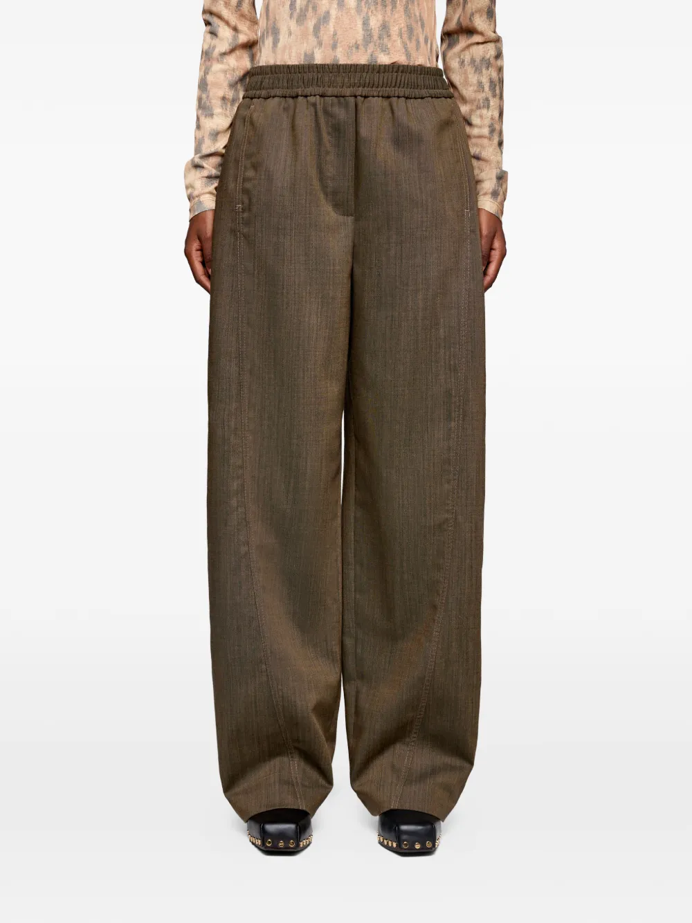  Ganni Elastic-waistband Trousers - Brown 