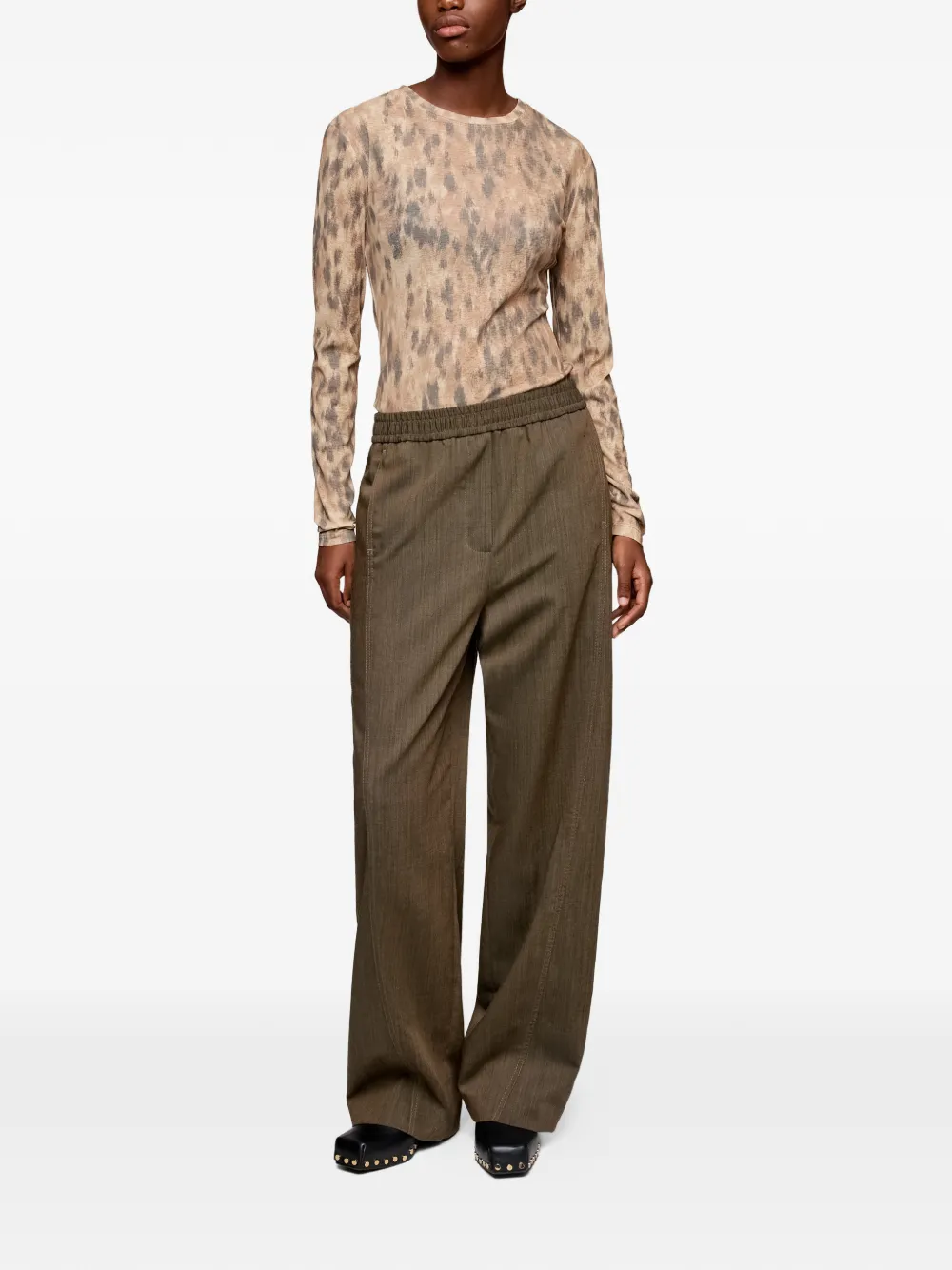  Ganni Elastic-waistband Trousers - Brown 