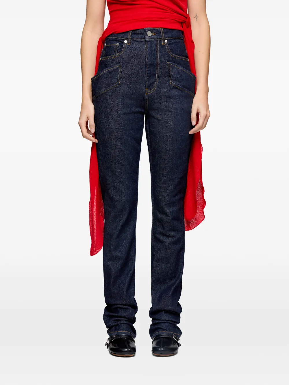 GANNI Skinny jeans van stretch-denim Blauw