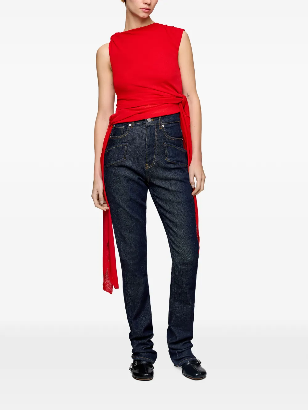 GANNI Skinny jeans van stretch-denim Blauw