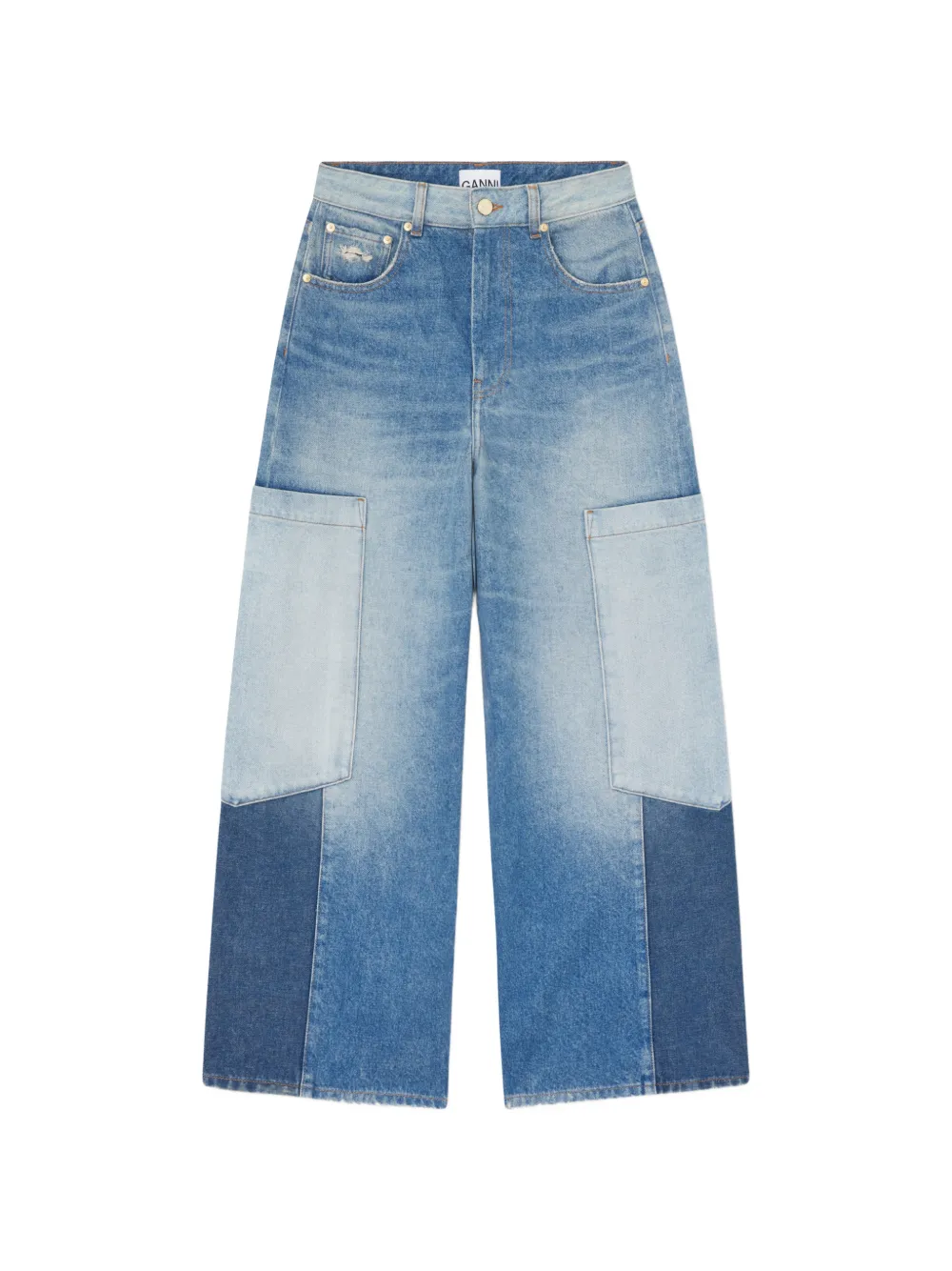 GANNI Jeans con design a inserti - Blu