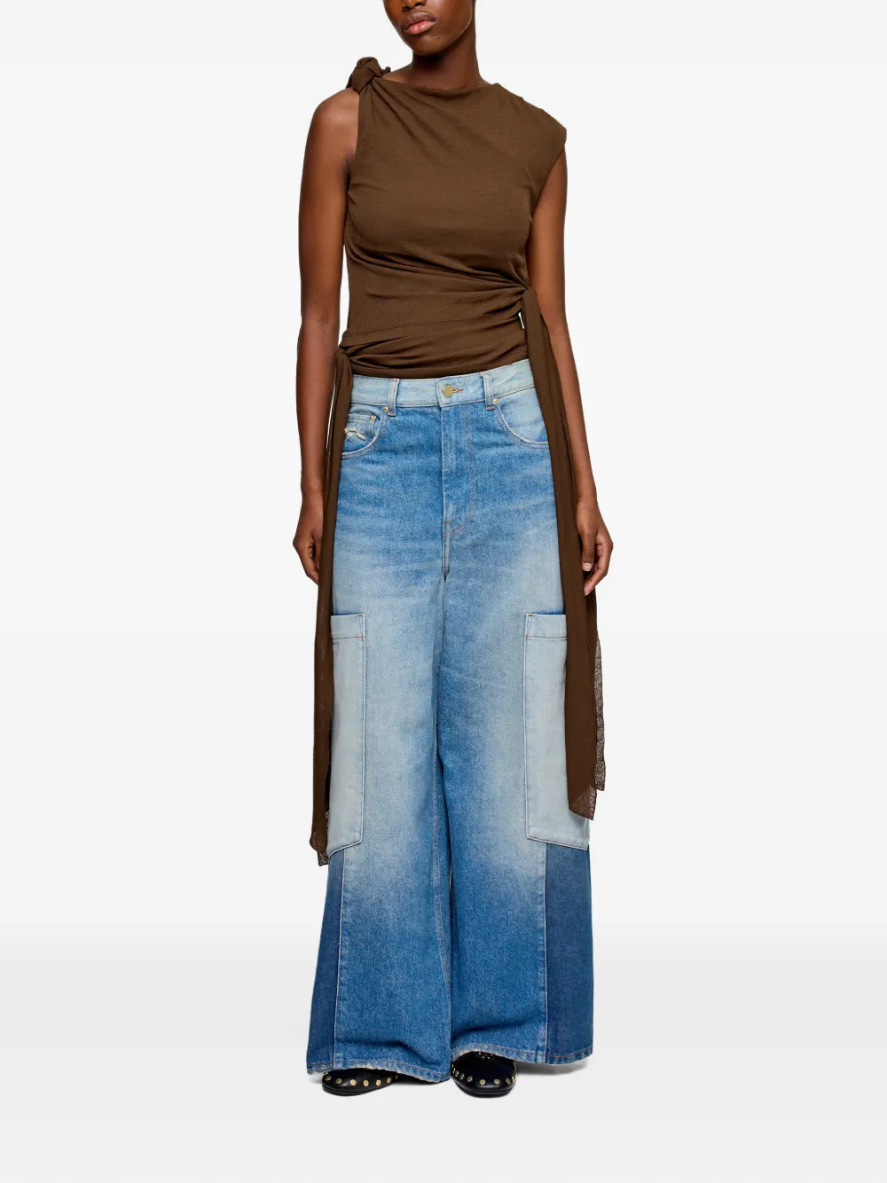 GANNI Jeans met vlakken Blauw