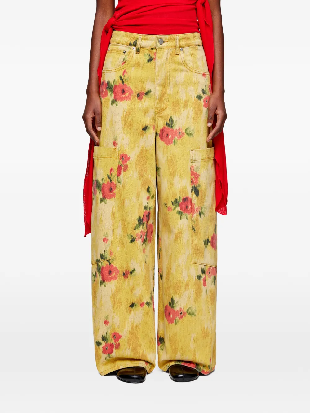  Ganni Floral Trousers - Yellow 