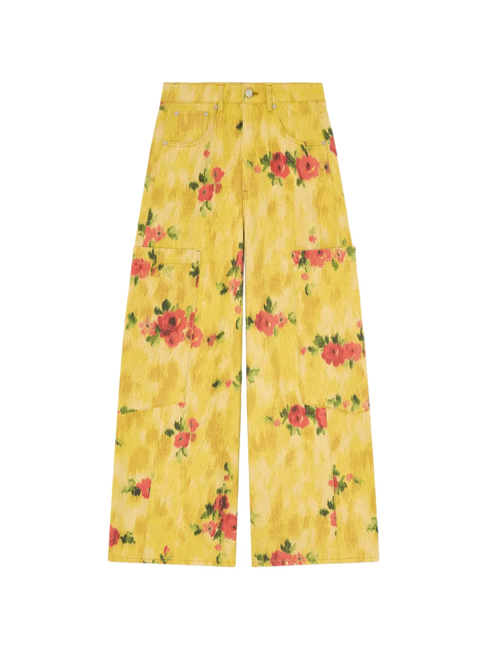 GANNI Pantaloni a fiori - Giallo