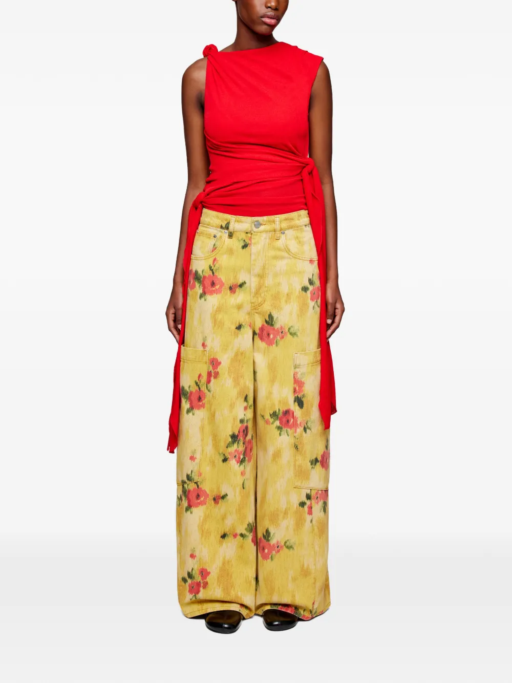  Ganni Floral Trousers - Yellow 