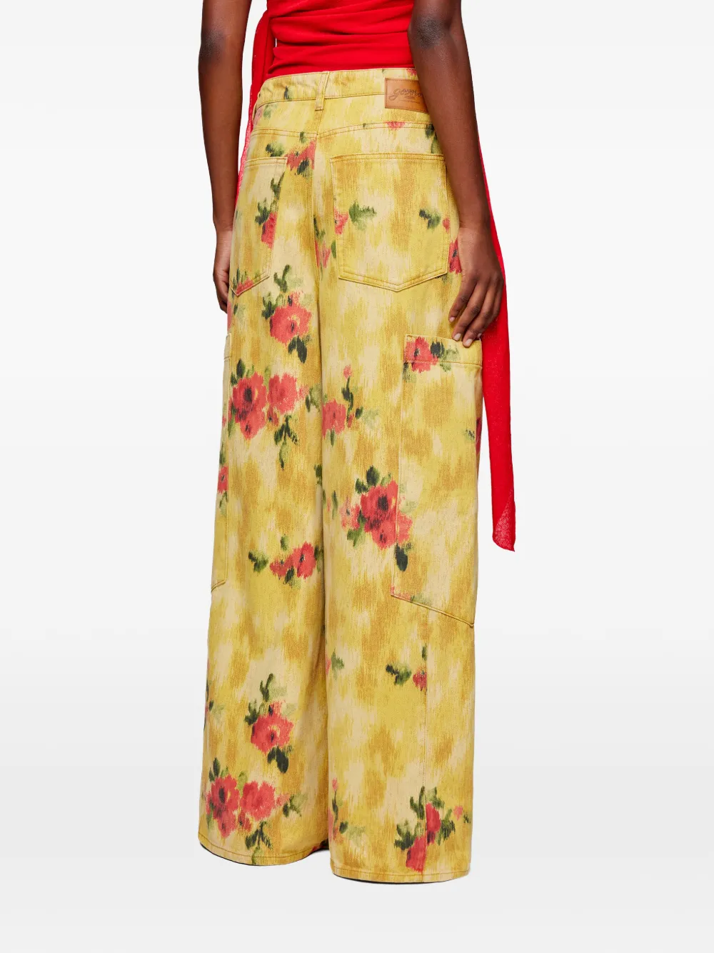 GANNI Broek met bloemen Geel