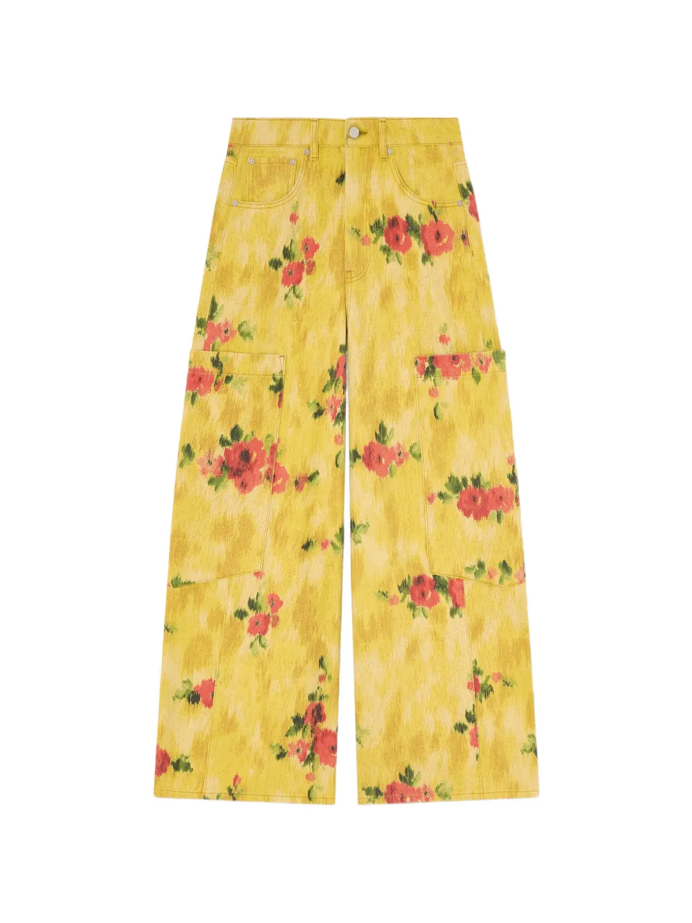 GANNI Pantaloni a fiori - Giallo