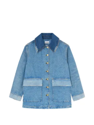 Stella McCartney バイカラー パネル デニムジャケット | ブルー 
